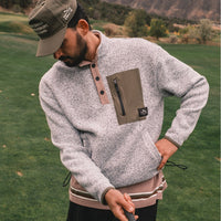 PUMA Golf Pullover - GGNC Sherpa Fleece QZ - Warm White Heather SS26