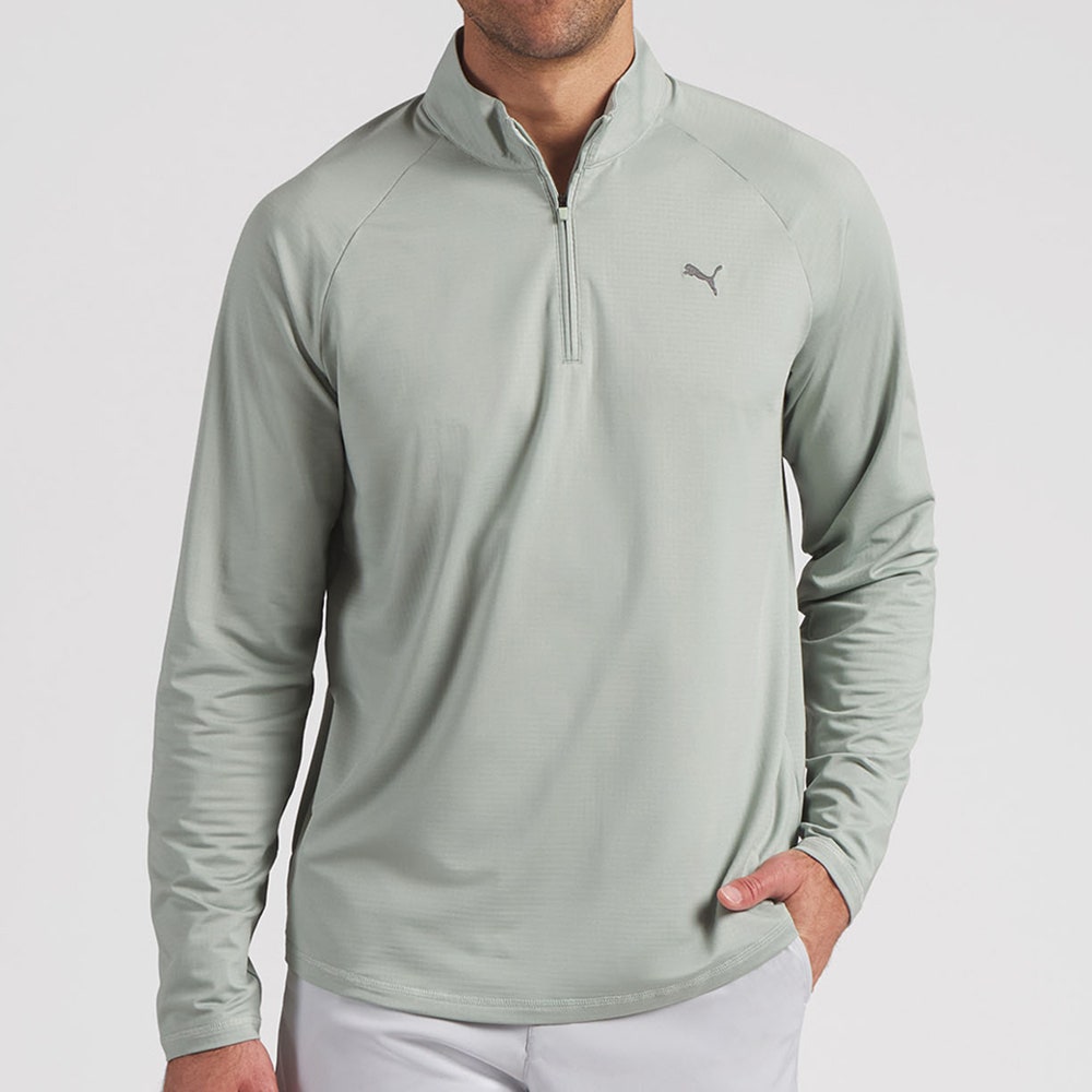 PUMA Golf Pullover - Pure Grid QZ - Soft Grass AW26
