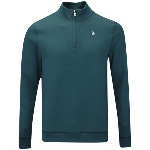 PUMA Golf Pullover - RC Cloudspun Fleece QZ - Green Terrain AW25