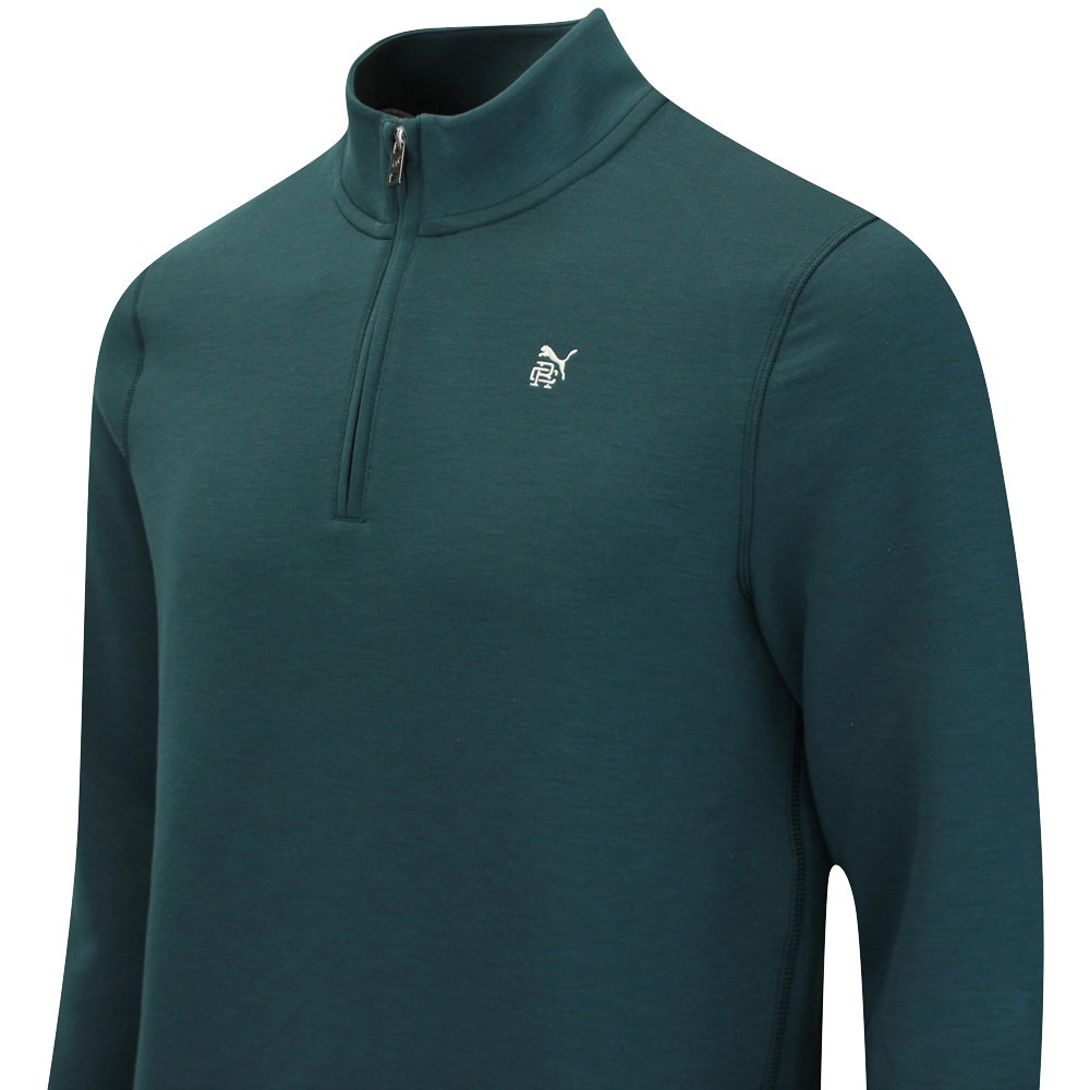 PUMA Golf Pullover - RC Cloudspun Fleece QZ - Green Terrain AW25