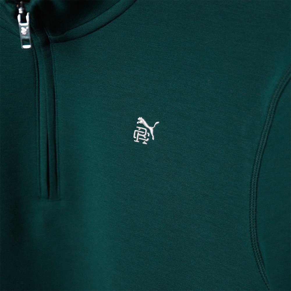PUMA Golf Pullover - RC Cloudspun Fleece QZ - Green Terrain AW25