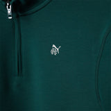 PUMA Golf Pullover - RC Cloudspun Fleece QZ - Green Terrain AW25