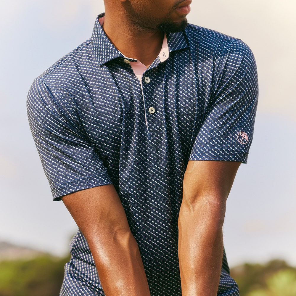 PUMA Golf Shirt - AP Micro Umbrellas Polo - Deep Navy AW25