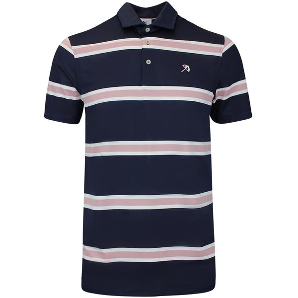 PUMA Golf Shirt - AP Pique Stripe Polo - Deep Navy AW26