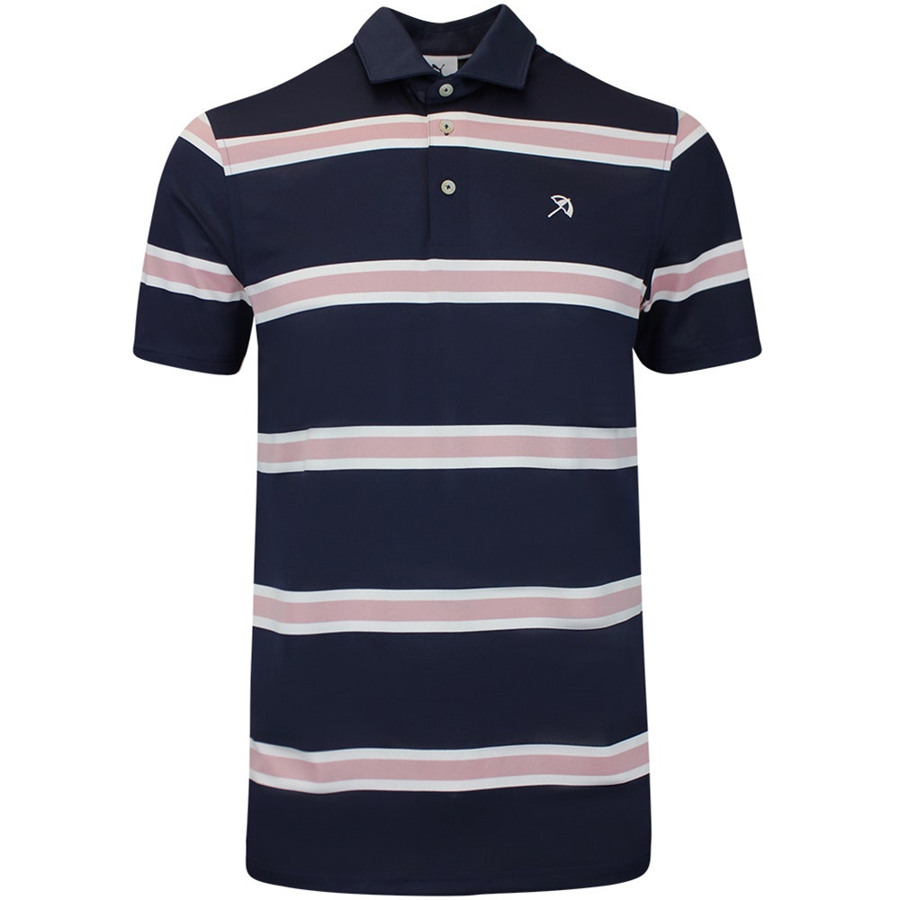 PUMA Golf Shirt - AP Pique Stripe Polo - Deep Navy AW26