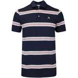 PUMA Golf Shirt - AP Pique Stripe Polo - Deep Navy AW26