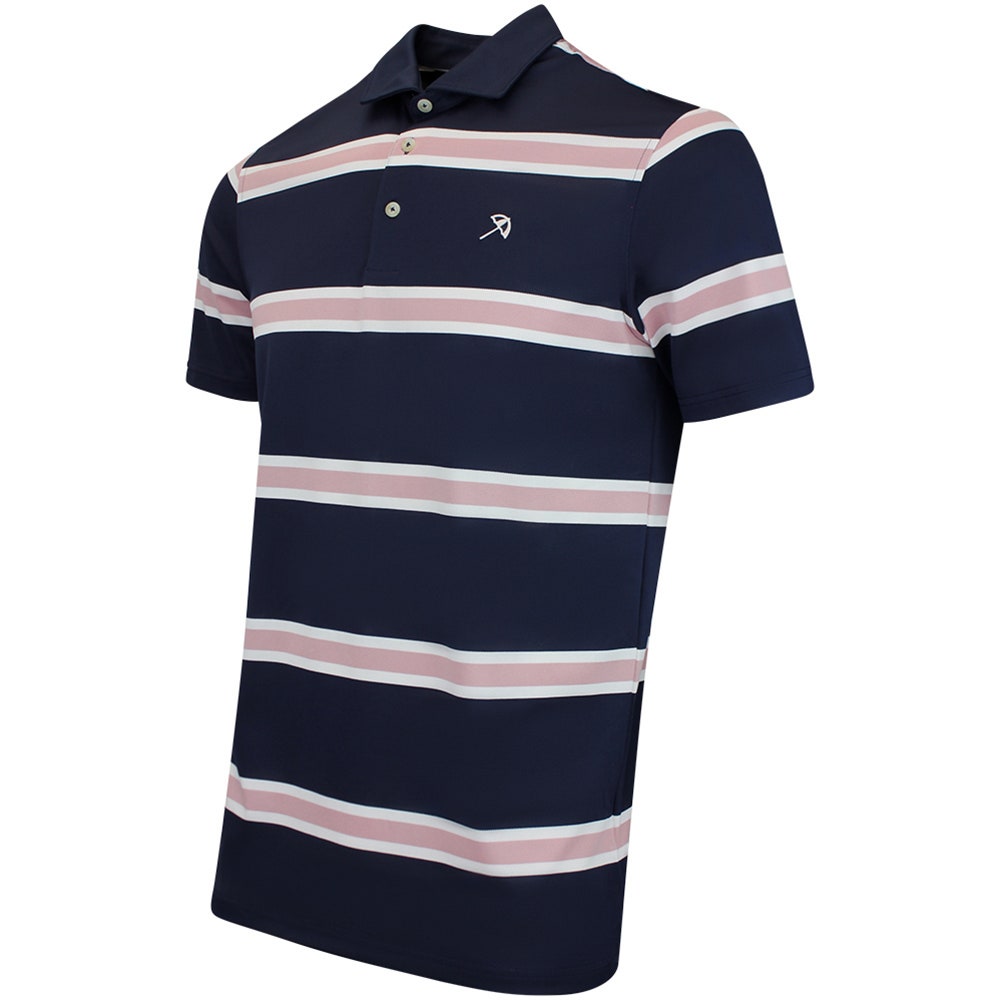 PUMA Golf Shirt - AP Pique Stripe Polo - Deep Navy AW26