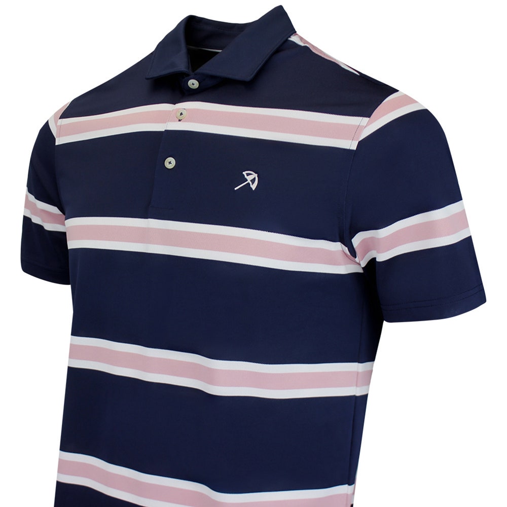 PUMA Golf Shirt - AP Pique Stripe Polo - Deep Navy AW26