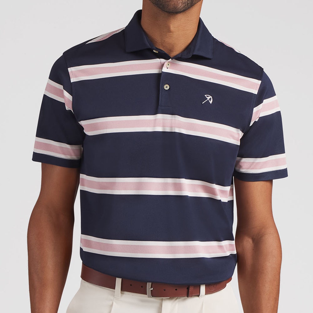 PUMA Golf Shirt - AP Pique Stripe Polo - Deep Navy AW26