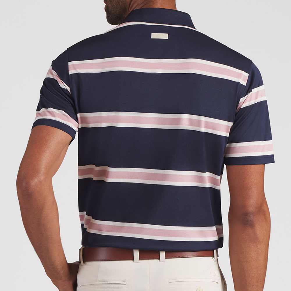 PUMA Golf Shirt - AP Pique Stripe Polo - Deep Navy AW26
