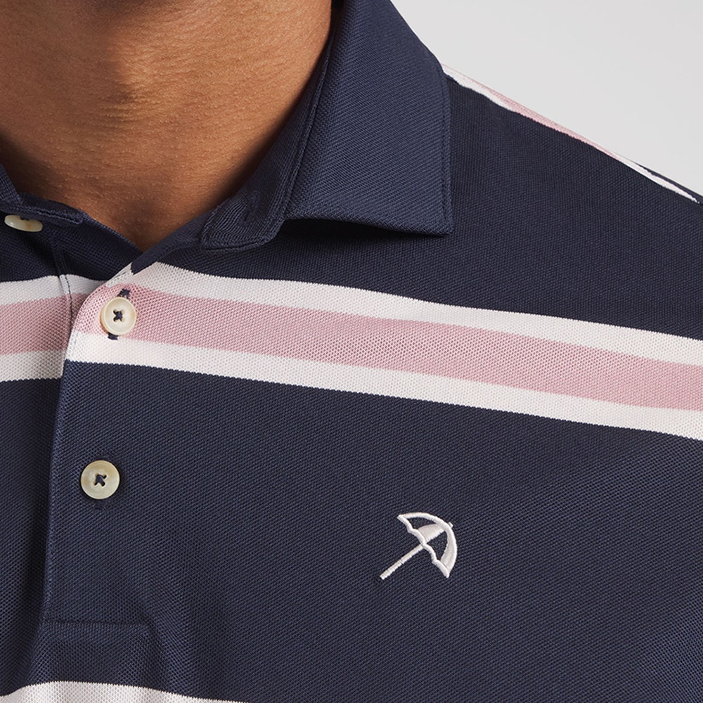 PUMA Golf Shirt - AP Pique Stripe Polo - Deep Navy AW26