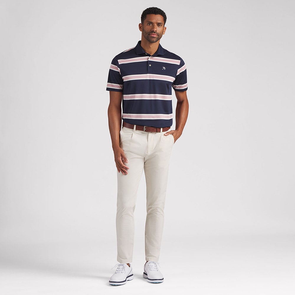 PUMA Golf Shirt - AP Pique Stripe Polo - Deep Navy AW26