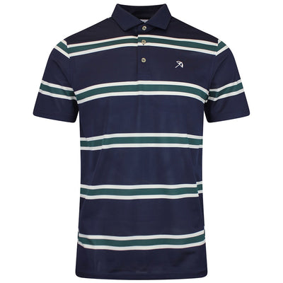 PUMA Golf Shirt - AP Pique Stripe Polo - Deep Navy SS26
