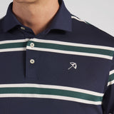 PUMA Golf Shirt - AP Pique Stripe Polo - Deep Navy SS26