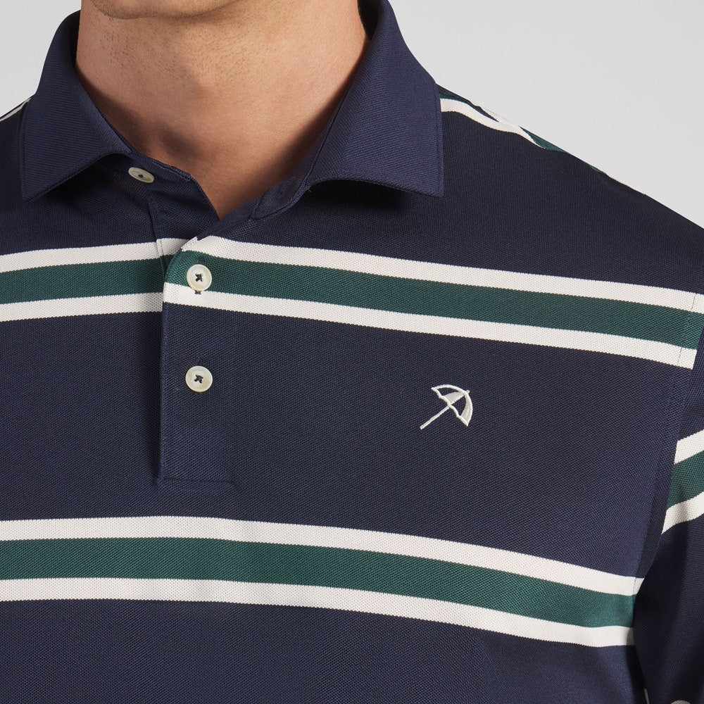 PUMA Golf Shirt - AP Pique Stripe Polo - Deep Navy SS26
