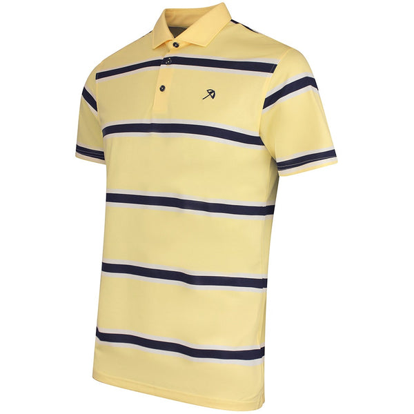 PUMA Golf Shirt - AP Pique Stripe Polo - Lemon Butter SS26