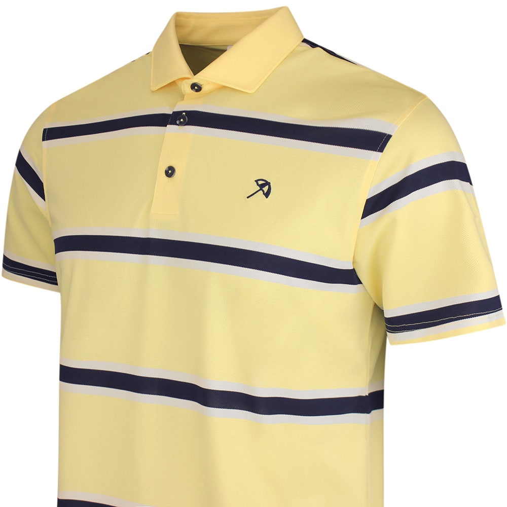 PUMA Golf Shirt - AP Pique Stripe Polo - Lemon Butter SS26