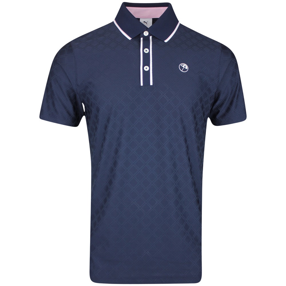 PUMA Golf Shirt - AP Tipped Jacquard Polo - Deep Navy AW25