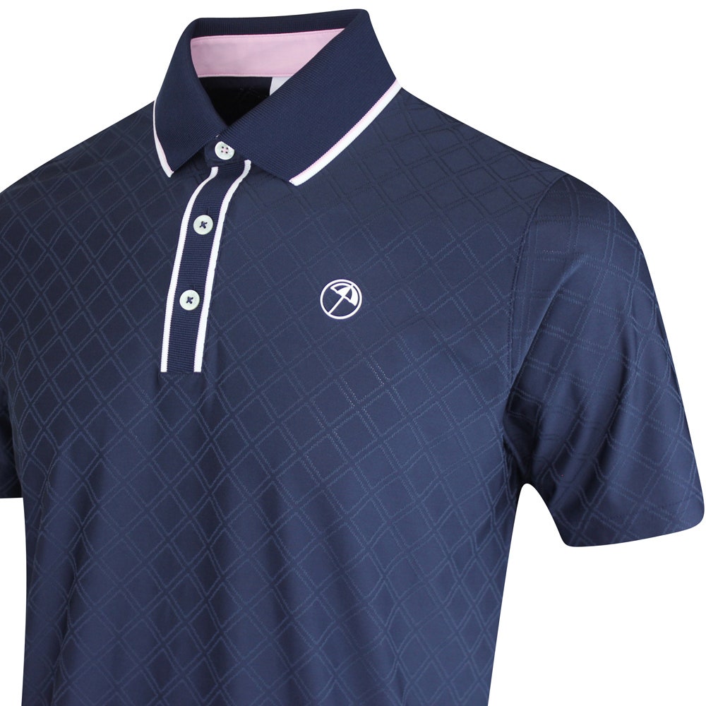 PUMA Golf Shirt - AP Tipped Jacquard Polo - Deep Navy AW25