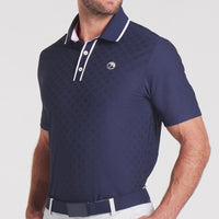 PUMA Golf Shirt - AP Tipped Jacquard Polo - Deep Navy AW25
