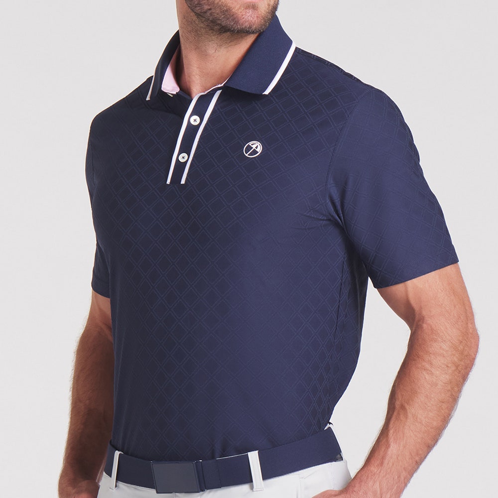 PUMA Golf Shirt - AP Tipped Jacquard Polo - Deep Navy AW25