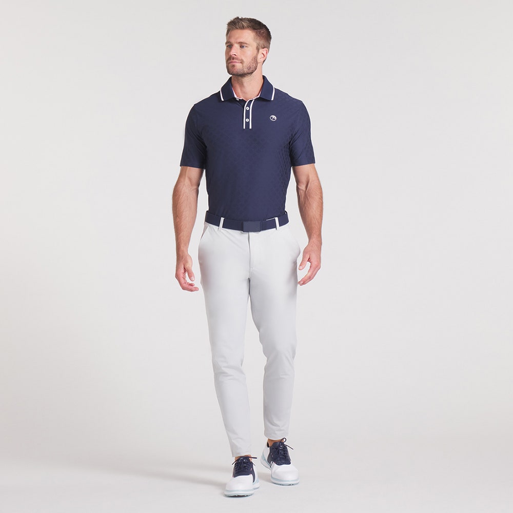 PUMA Golf Shirt - AP Tipped Jacquard Polo - Deep Navy AW25