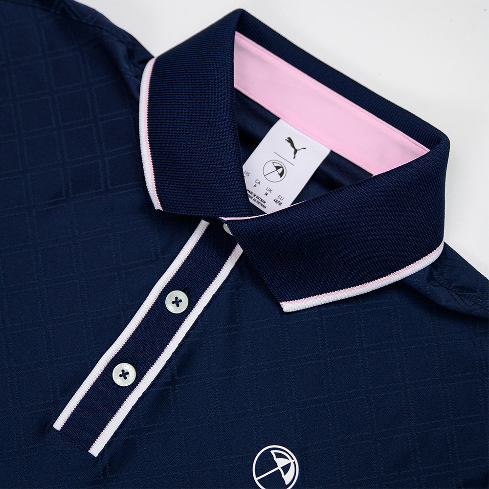 PUMA Golf Shirt - AP Tipped Jacquard Polo - Deep Navy AW25
