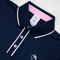 PUMA Golf Shirt - AP Tipped Jacquard Polo - Deep Navy AW25
