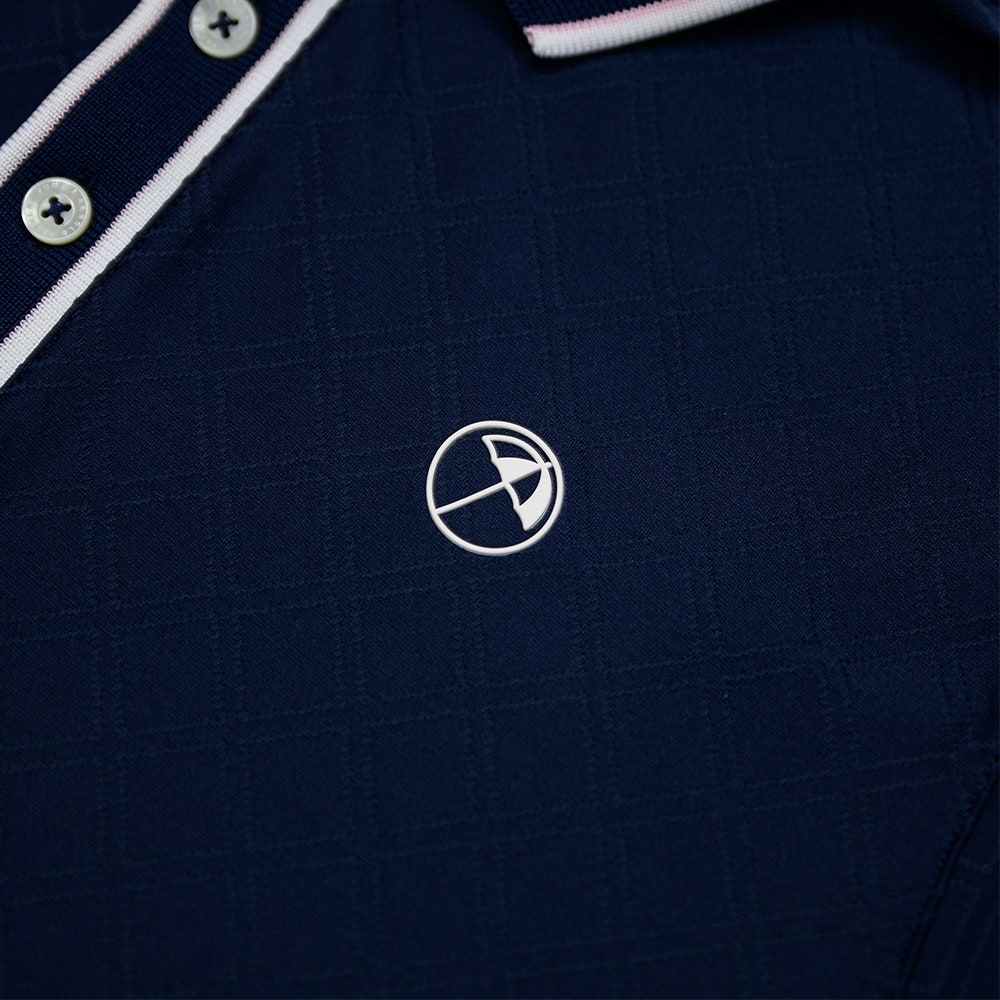 PUMA Golf Shirt - AP Tipped Jacquard Polo - Deep Navy AW25