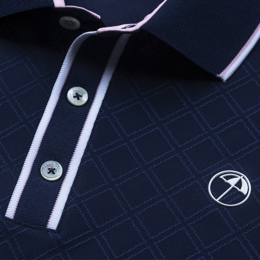 PUMA Golf Shirt - AP Tipped Jacquard Polo - Deep Navy AW25
