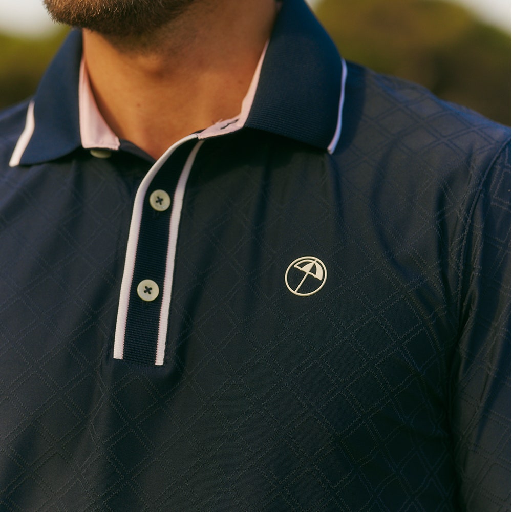 PUMA Golf Shirt - AP Tipped Jacquard Polo - Deep Navy AW25