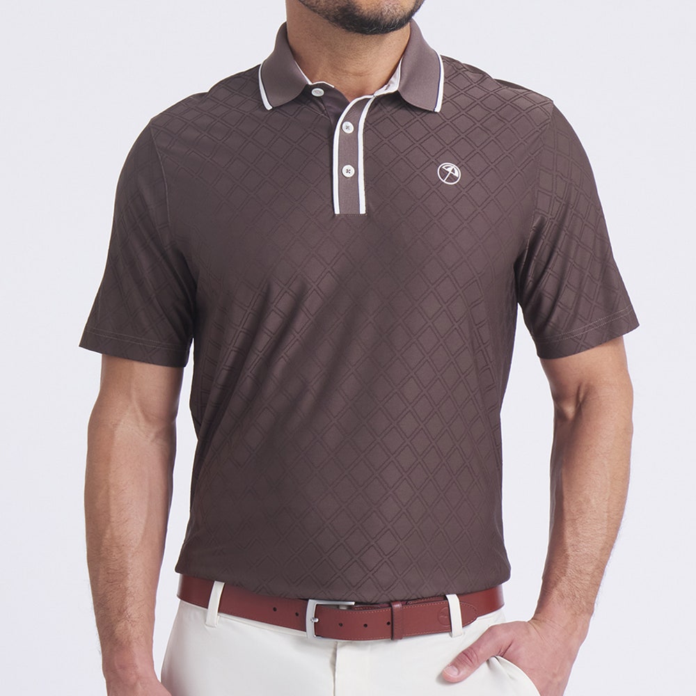 PUMA Golf Shirt - AP Tipped Jacquard Polo - Flat Bronze AW25