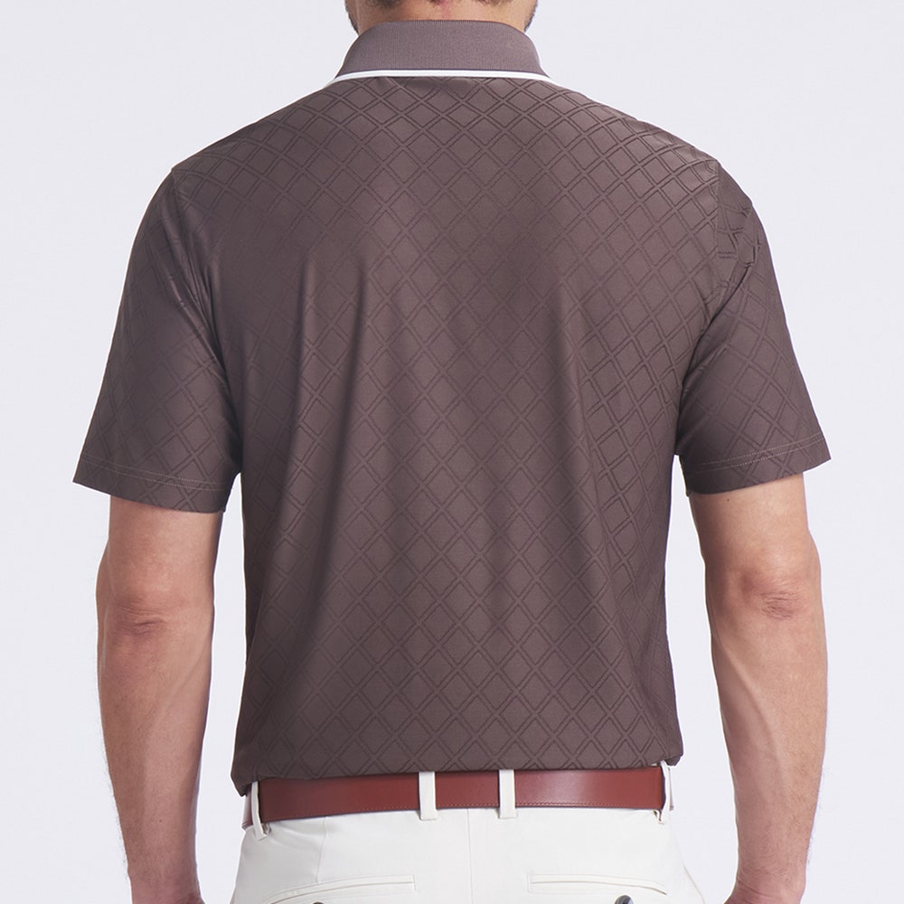 PUMA Golf Shirt - AP Tipped Jacquard Polo - Flat Bronze AW25