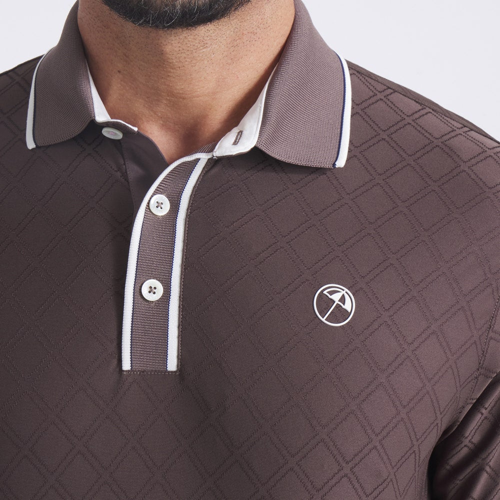 PUMA Golf Shirt - AP Tipped Jacquard Polo - Flat Bronze AW25
