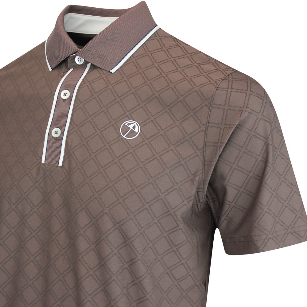 PUMA Golf Shirt - AP Tipped Jacquard Polo - Flat Bronze AW25