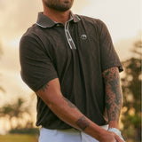 PUMA Golf Shirt - AP Tipped Jacquard Polo - Flat Bronze AW25