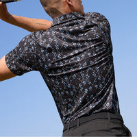 PUMA Golf Shirt - Cloudspun Argyle Bloom Polo - Black SS26