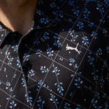 PUMA Golf Shirt - Cloudspun Argyle Bloom Polo - Black SS26