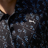 PUMA Golf Shirt - Cloudspun Argyle Bloom Polo - Black SS26
