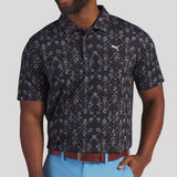 PUMA Golf Shirt - Cloudspun Argyle Bloom Polo - Black SS26