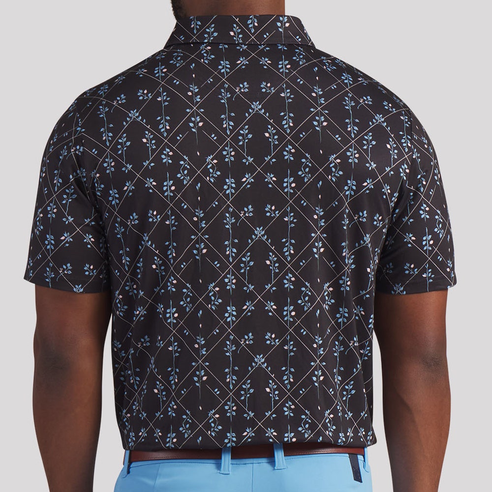 PUMA Golf Shirt - Cloudspun Argyle Bloom Polo - Black SS26