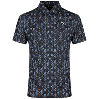 PUMA Golf Shirt - Cloudspun Argyle Bloom Polo - Black SS26