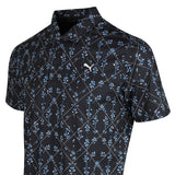 PUMA Golf Shirt - Cloudspun Argyle Bloom Polo - Black SS26