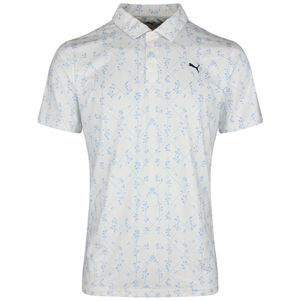 PUMA Golf Shirt - Cloudspun Argyle Bloom Polo - Warm White SS26