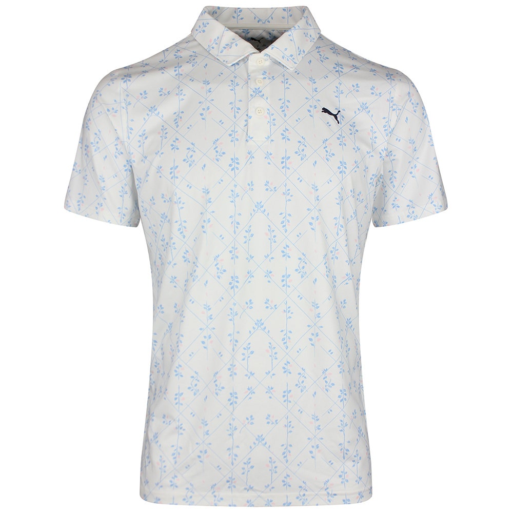 PUMA Golf Shirt - Cloudspun Argyle Bloom Polo - Warm White SS26