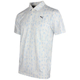 PUMA Golf Shirt - Cloudspun Argyle Bloom Polo - Warm White SS26