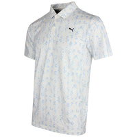 PUMA Golf Shirt - Cloudspun Argyle Bloom Polo - Warm White SS26
