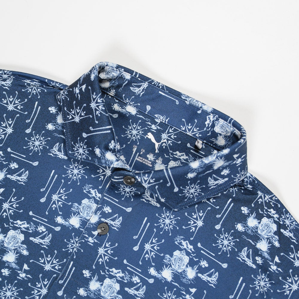 PUMA Golf Shirt - Cloudspun Coastal Claret Polo - Deep Navy AW26
