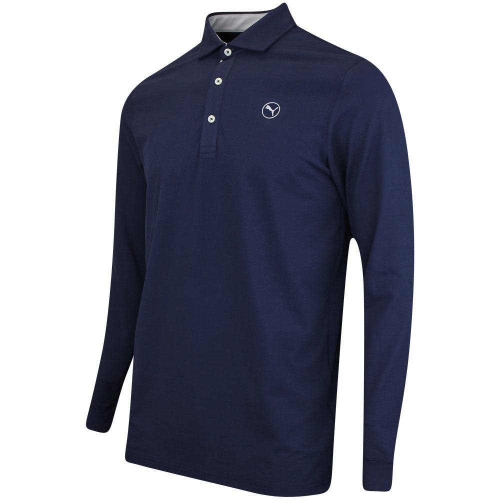 PUMA Golf Shirt - Cloudspun LS Midweight Polo - Deep Navy AW25