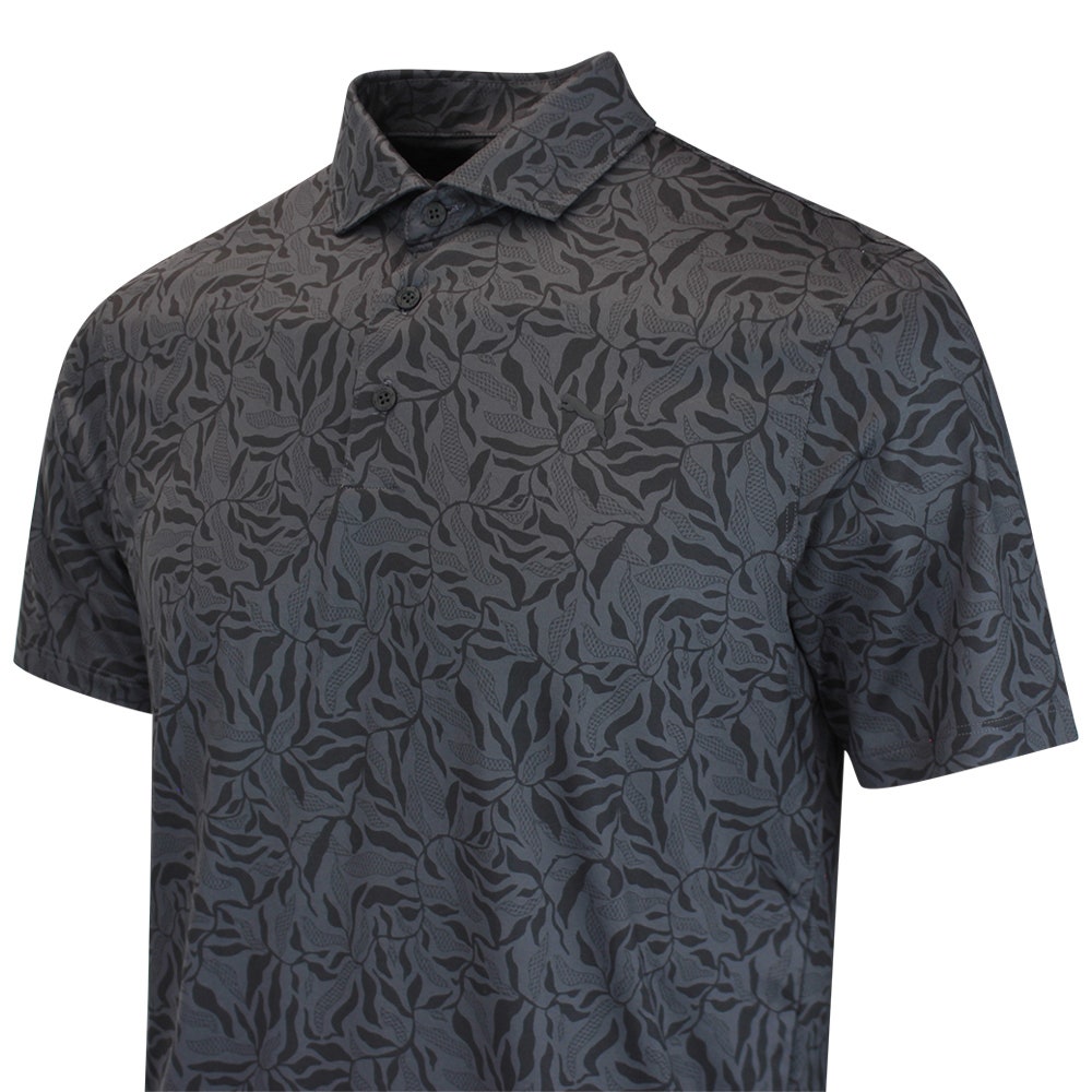 PUMA Golf Shirt - Cloudspun Marine Botanical Polo - Black AW26